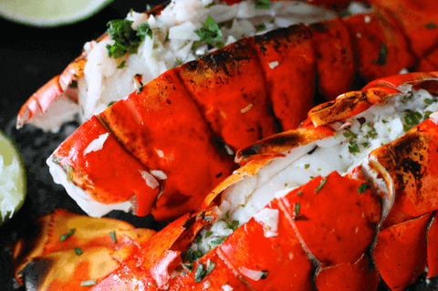 Grilled Lobster Tails with Garlic Herb Butter & Lime