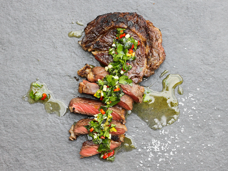 Ribeye Steaks with Spicy Chimichurri Sauce – Otto Wilde Grillers