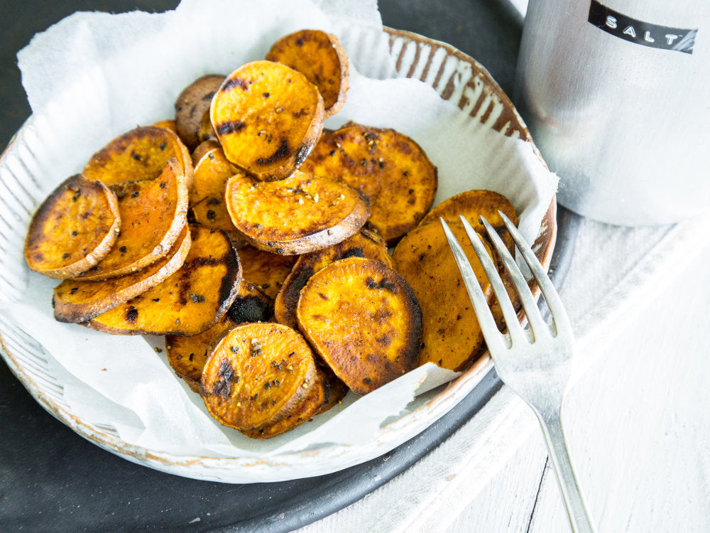 Spiced grilled sweet potatoes