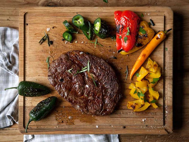 Wagyu steak with grilled vegetables
